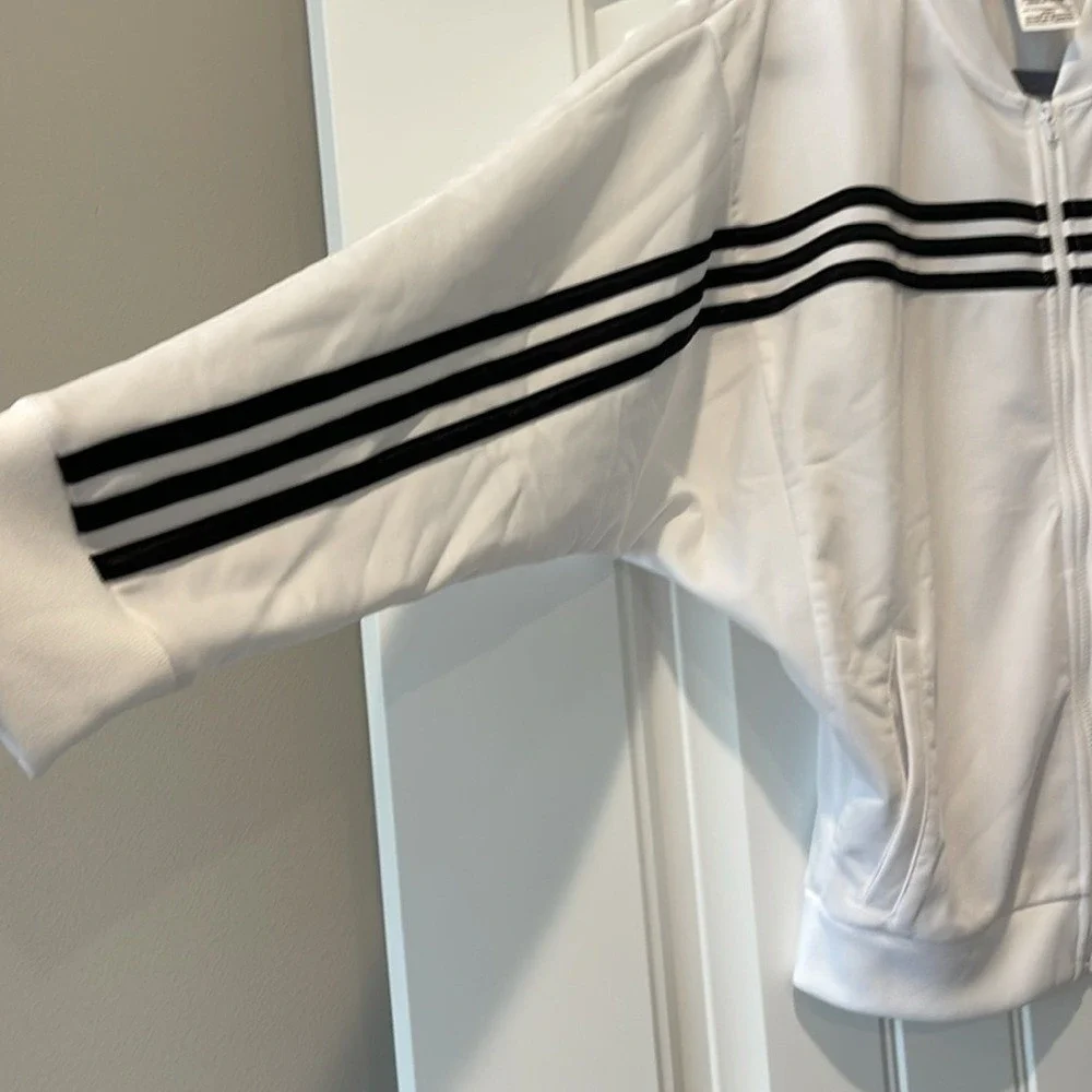 Adidas Youth Girls White Track Jacket  XL 16‎ NWT